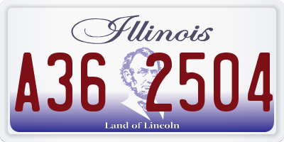 IL license plate A362504