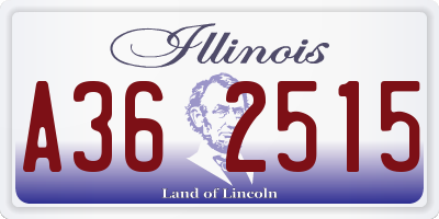 IL license plate A362515