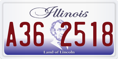 IL license plate A362518