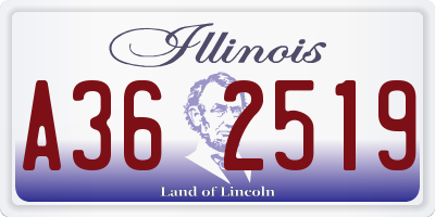 IL license plate A362519