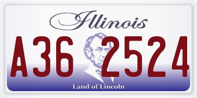 IL license plate A362524
