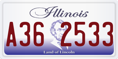 IL license plate A362533
