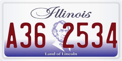 IL license plate A362534