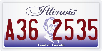 IL license plate A362535