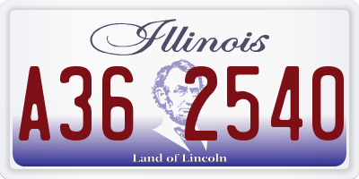 IL license plate A362540