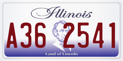 IL license plate A362541