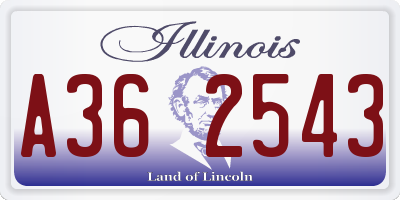 IL license plate A362543