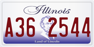 IL license plate A362544