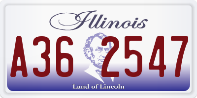 IL license plate A362547
