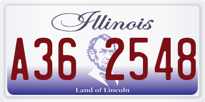 IL license plate A362548