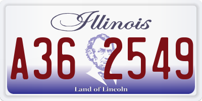 IL license plate A362549
