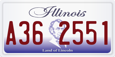 IL license plate A362551