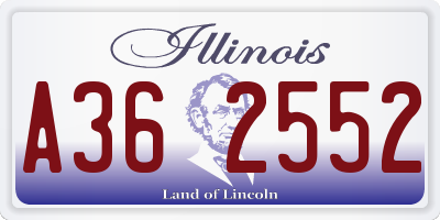 IL license plate A362552