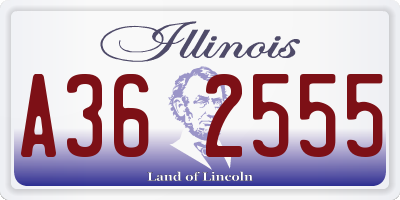 IL license plate A362555