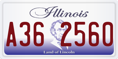 IL license plate A362560