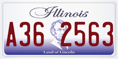 IL license plate A362563