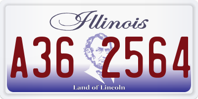 IL license plate A362564