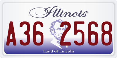 IL license plate A362568