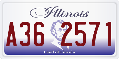 IL license plate A362571