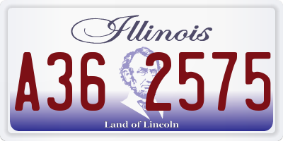 IL license plate A362575