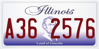 IL license plate A362576