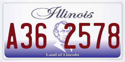 IL license plate A362578