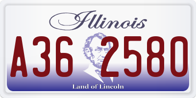 IL license plate A362580