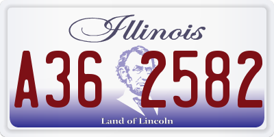 IL license plate A362582
