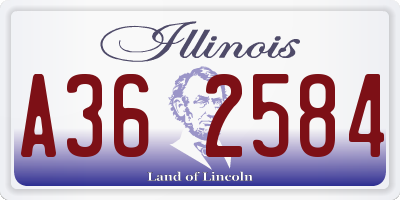 IL license plate A362584