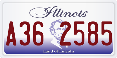 IL license plate A362585