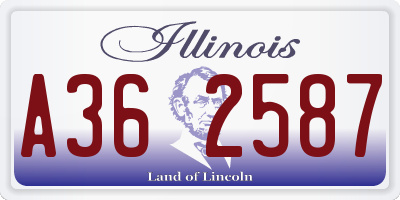 IL license plate A362587