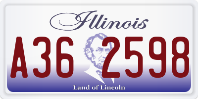 IL license plate A362598