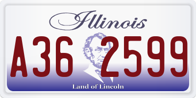 IL license plate A362599