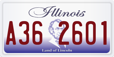 IL license plate A362601