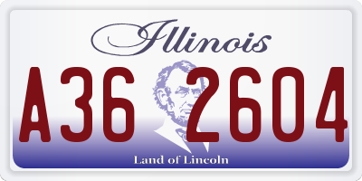 IL license plate A362604