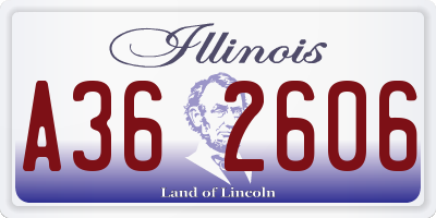 IL license plate A362606