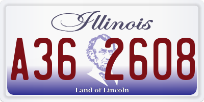 IL license plate A362608