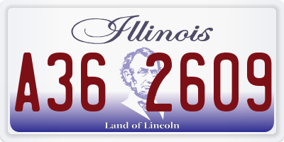 IL license plate A362609