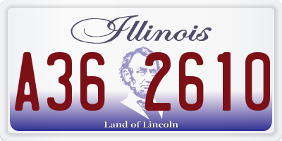 IL license plate A362610