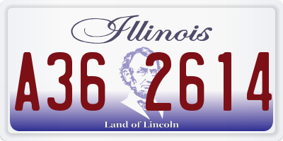 IL license plate A362614