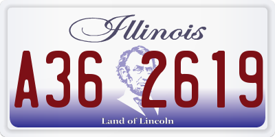 IL license plate A362619