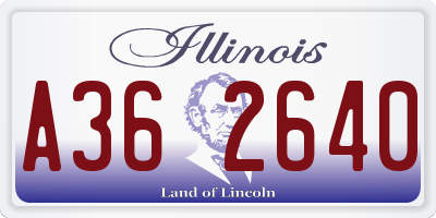IL license plate A362640