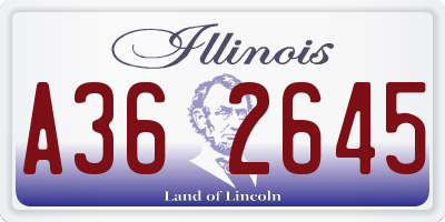 IL license plate A362645