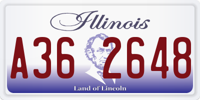 IL license plate A362648