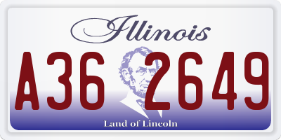 IL license plate A362649