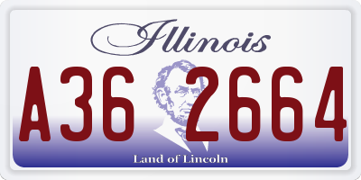 IL license plate A362664