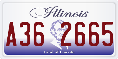 IL license plate A362665