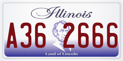 IL license plate A362666