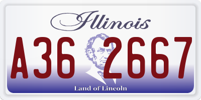 IL license plate A362667