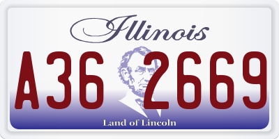 IL license plate A362669